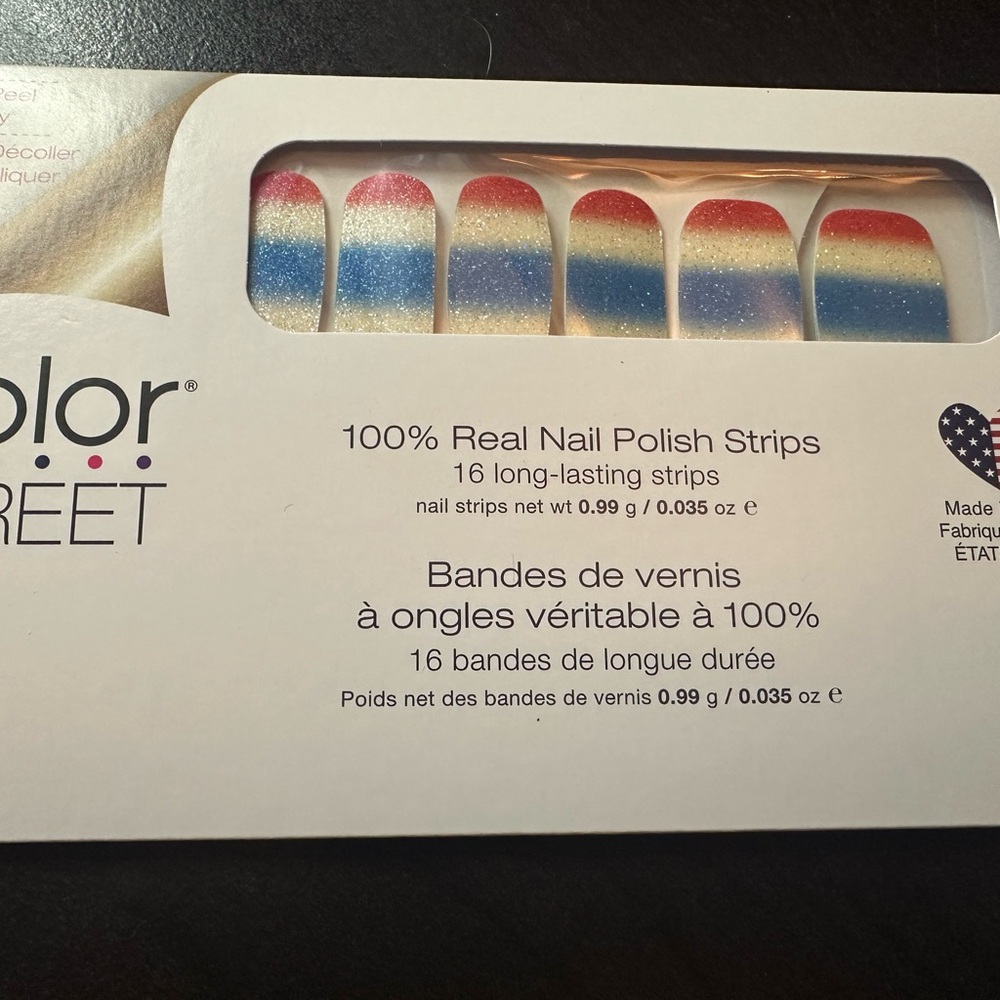 Color Street Red and White Nail Polish Strips Party Supplies - Picture 1 of 3